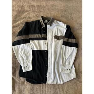 Express Rider Color Block Button-Up Shirt